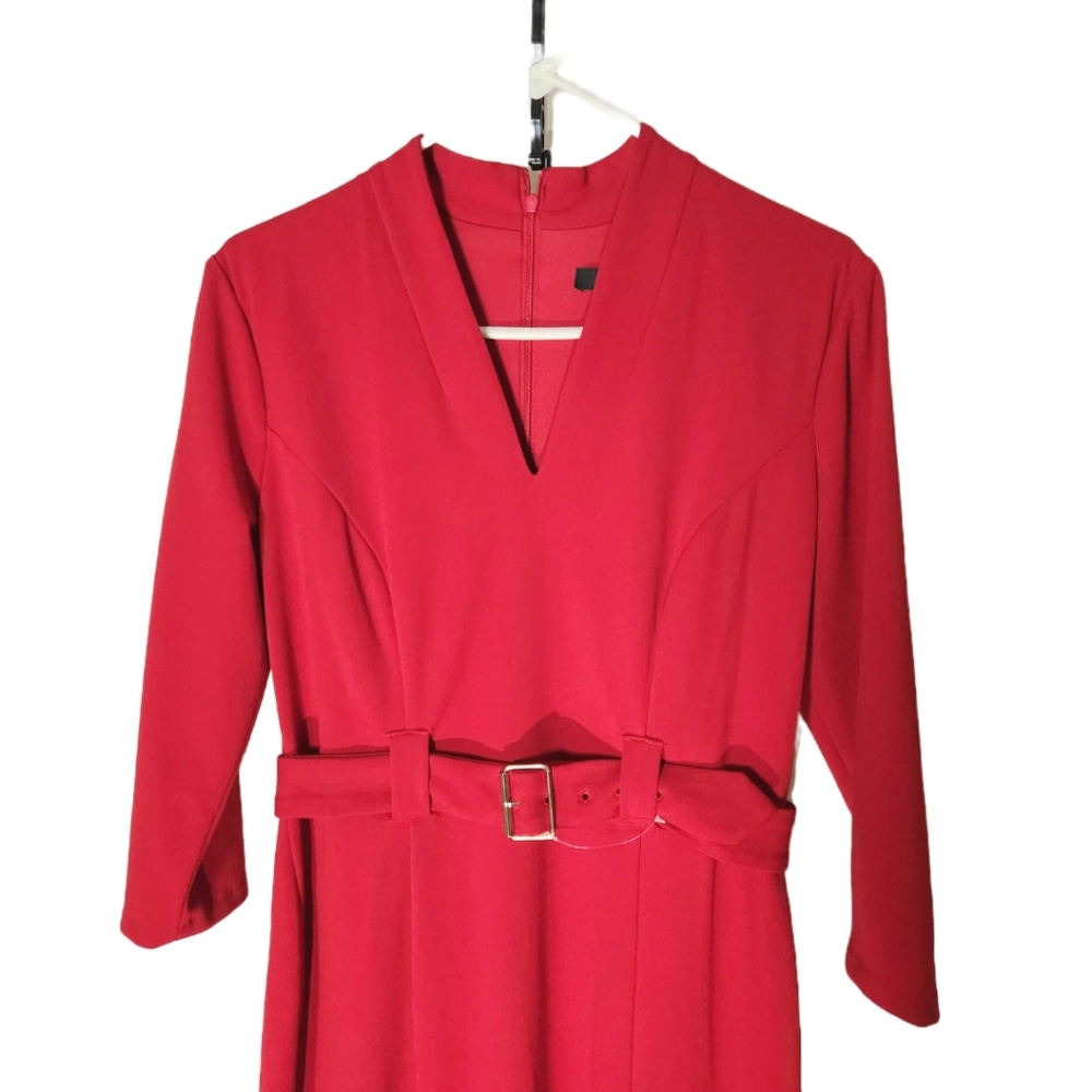 RED Ivy & Blue 3/4 Sleeve Sheath Dress, size  10